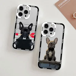 Cute French Bulldog Phone Case for iPhone 17 15 14 13 12 Mini 11 16E Pro Max SE4 7 8 Plus Soft Silicone Transparent Cover Skin