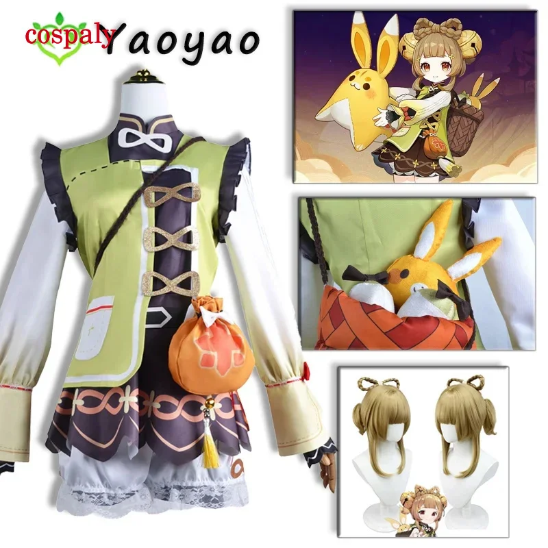 Yaoyao cosplay Genshin impact cosplay disfraz para mujeres niños vestido lolita uniforme encantador fiesta de Halloween cosplay Yaoyao traje