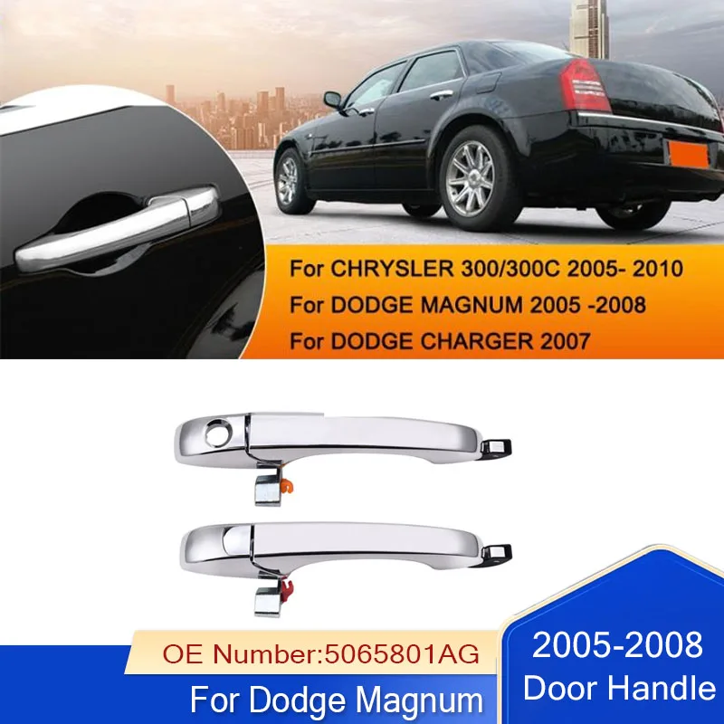 

2PCS Automobile Replacement Door Outer Handle For Chrysler 300C 2005-2010 For Dodge Magnum 2005-2008 5065800AG 5065801AG