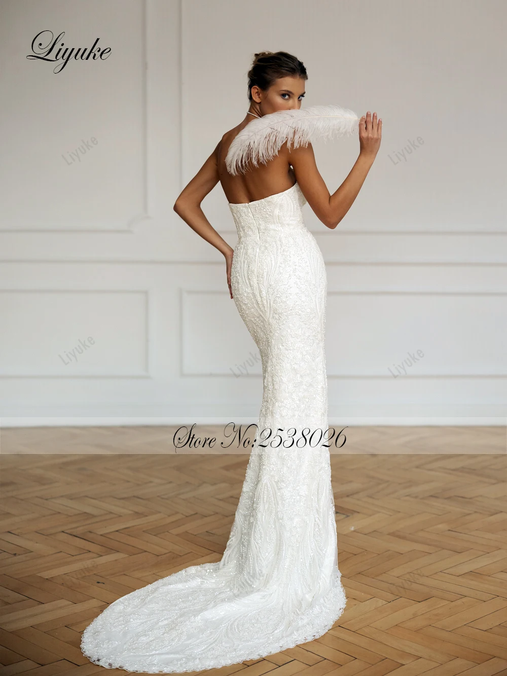 Liyuke Gorgeous Delicate Mermaid Wedding Dress Boat Neck Off The Shoulder Vestido De Noiva 2 In 1 Trumpet Bridal Gowns