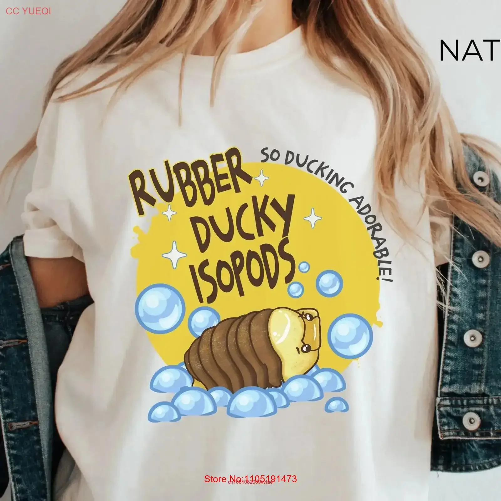 Isopod T Shirt Rubber Ducky Insect Pill Bug Funny Weird Crazy Lover Science Teacher vintage Washed Casual homme Stretched