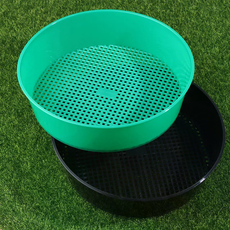 Garden Flower Plant Nursery Plastic Soil Sieve Filter Mesh Round Soil Dirt Sifter For Soil Stone Sifting Filtration