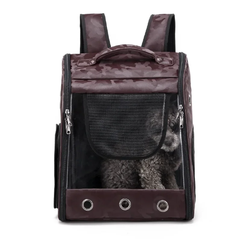 

New cat bag custom transparent pet outing bag pu porous breathable pet travel backpack pet supplies cross-border