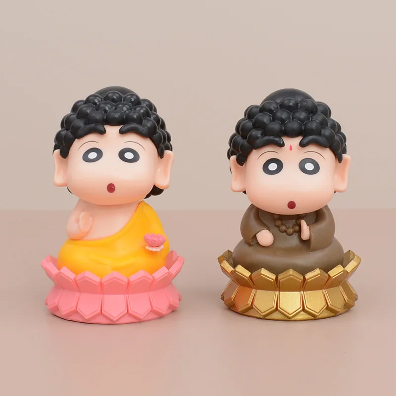 

Anime Crayon Shin Chan Figure Cartoon Buddha Crayon Ornaments Wholesale Cute Car Ornaments Kawaii Doll Collect Model Gift