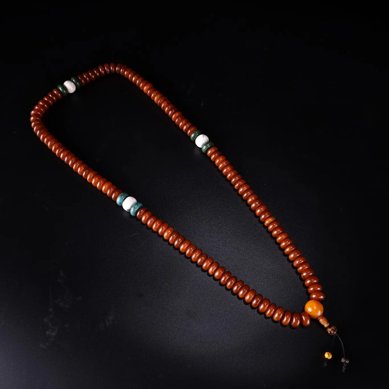 

22"Tibetan Temple Collection Old Beeswax Tibetan silver 108 Buddha Beads Rosary Necklace Pendant Amulet Dharam Town house