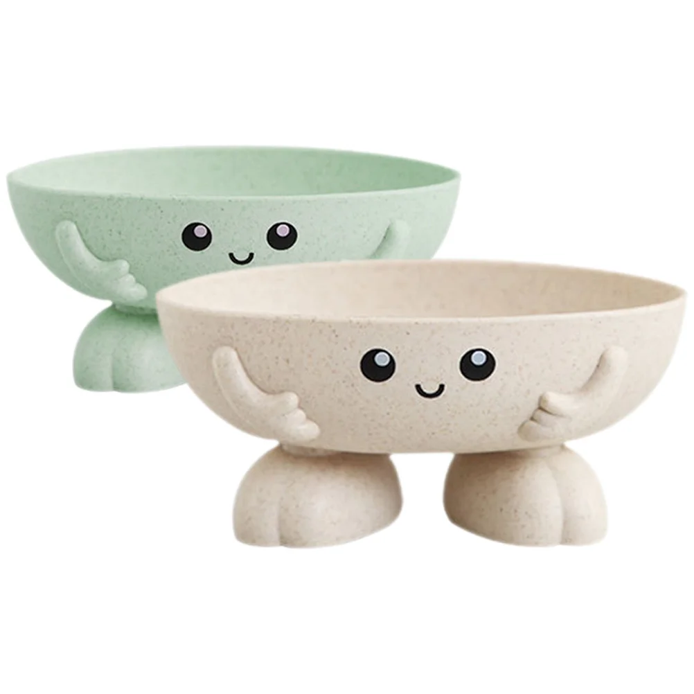 

2pcs Cartoon Dish For Bathroom Kitchen Lightweight Drop-Resistant Soap Draining Tray With Drain Hole, Bar Soap Storage Holder