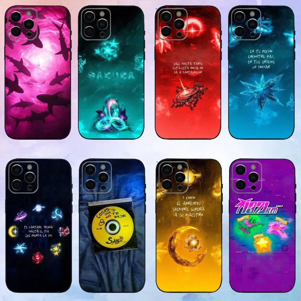 

S-singer Saiko Sakura Phone Case For iPhone17,16,15,14,13,12,11 Plus,Pro Max Soft Black Cover