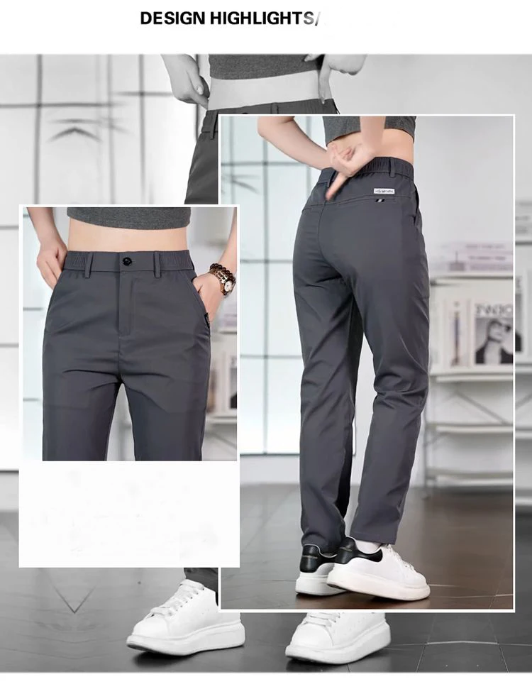 2026 Neue Herren Eisseide Gerade Geschnittene Dünne Atmungsaktive Freizeithose Sommer Business Lange Hose Modisch Vielseitig Leichtgewichtig – Detail 3