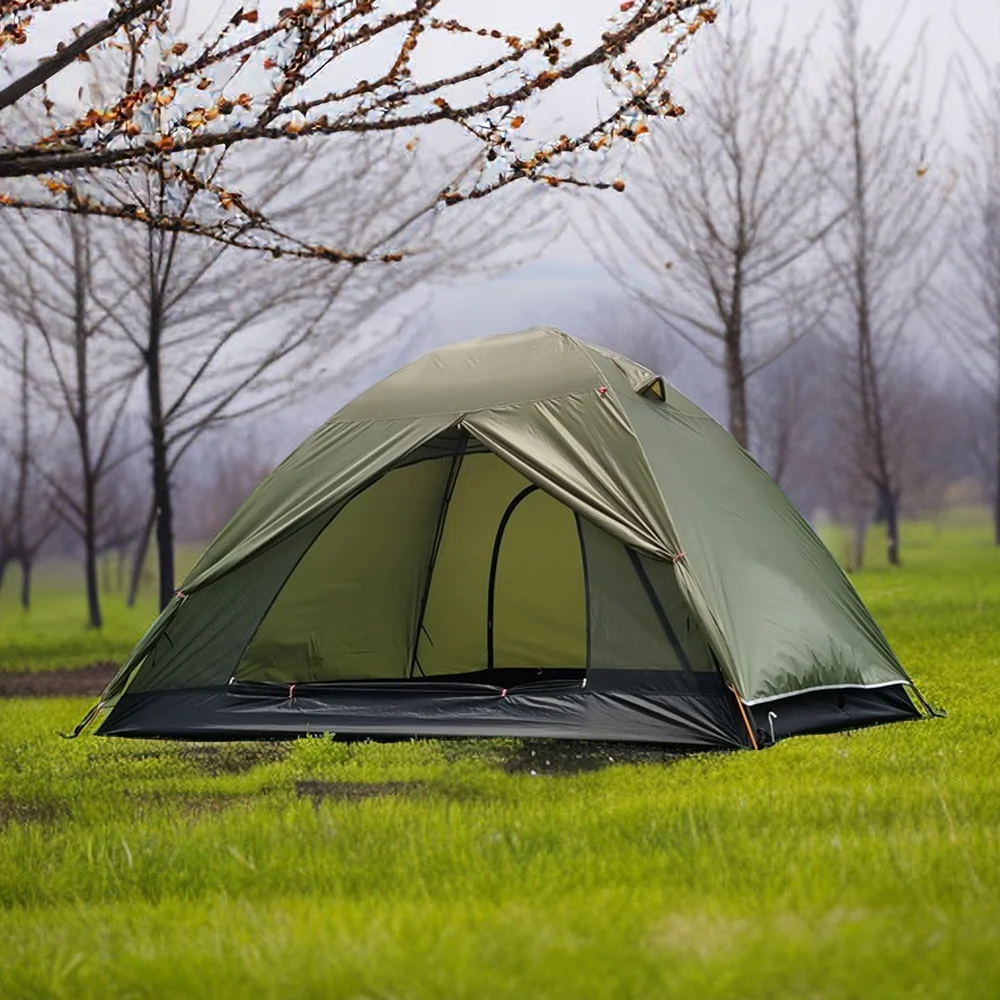 

Outdoor 4 Persons Dome Style Double Layer Family Party Aluminium Pole Camping Tent