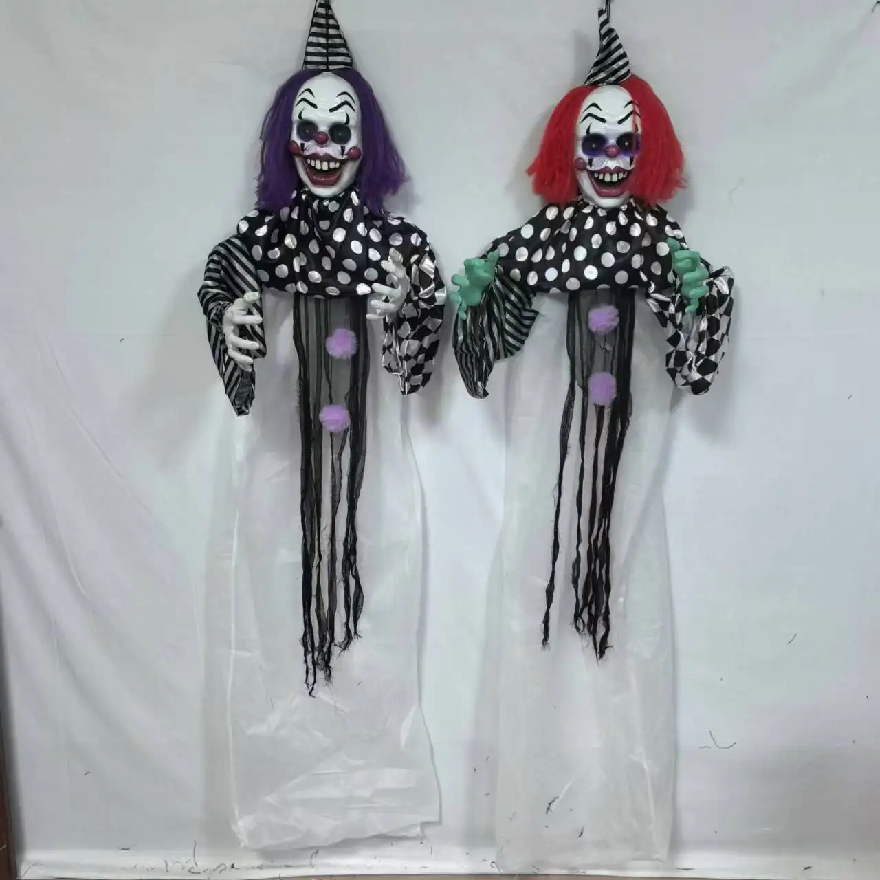 

New Electric Clown Hanging Ghost Halloween Door Hanging Ghost Festival Horror Party Hanging Haunted House Decoration Props