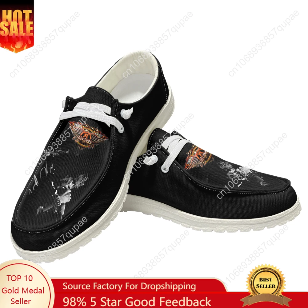 

Aerosmith Casual Shoes Rock Band Men Woman Flat Shoe Breathable Indoor Outdoor Lightweight Footwear Couple Custom Made Shoe