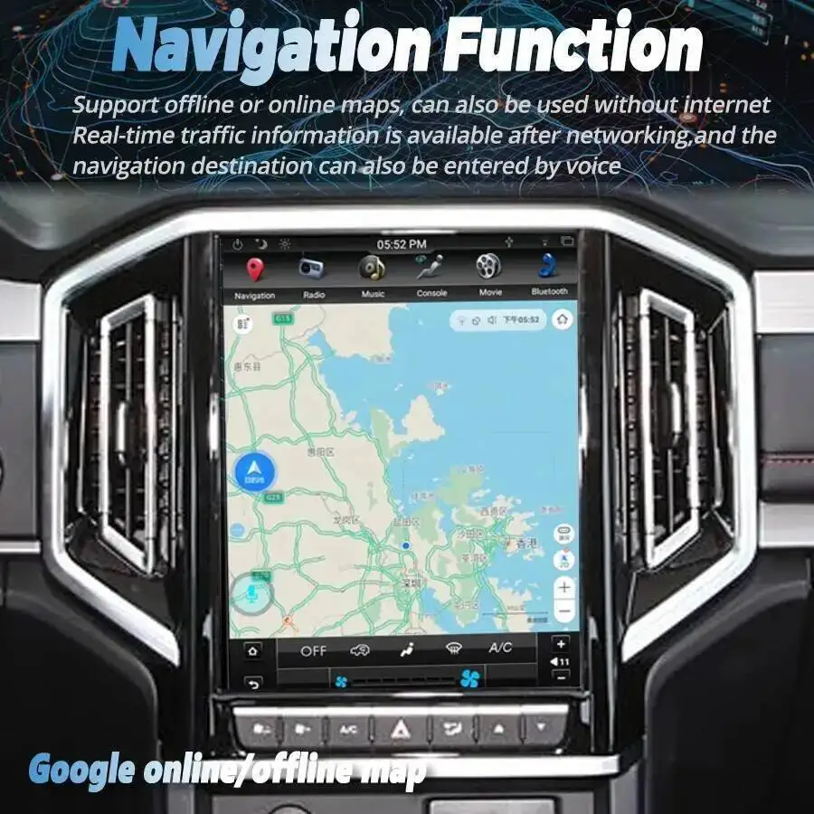 10.4 بوصة الملاحة ل JAC T9 Jianghuai Hantu 2024 شاشة أندرويد بلوتوث ستيريو الوسائط المتعددة مشغل فيديو سيارة لتحديد المواقع Carplay السيارات