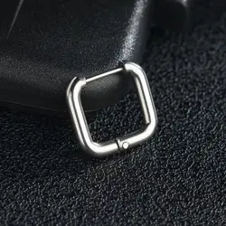 1 Piece Surgical Steel Square Hoop Earrings for Women Gold/Silver Color Cartilage Tragus Piercing Anti-allergic Man Ear Buckle