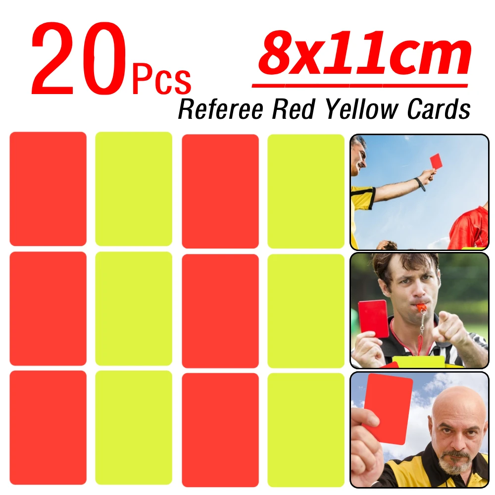 20Pcs PVC Soccer Referee Red Yellow Cards 8x11cm Multi-function Red Yellow Card for Football Match Training Referee Accessories