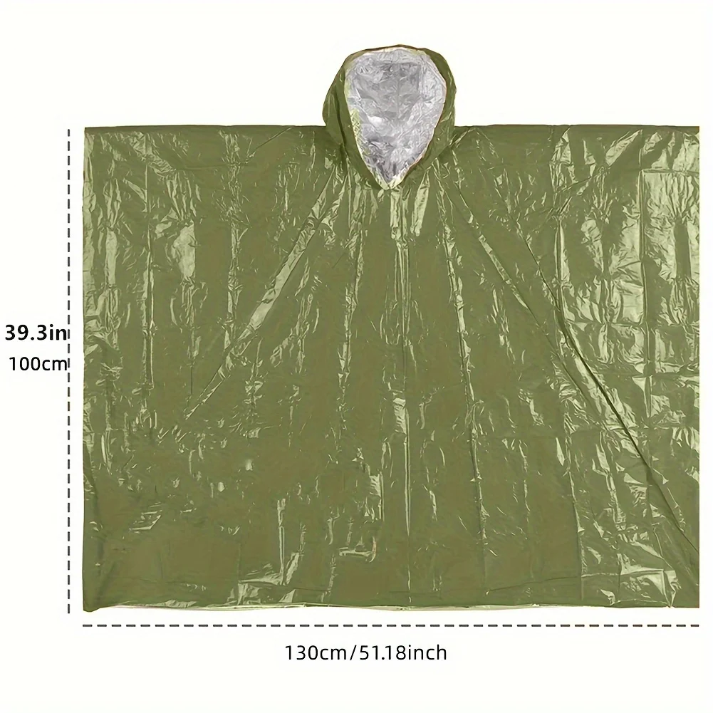 Tactical Survival Poncho, waterproof windproof reflective cloak, portable outdoor gear for wilderness travel and self-driving