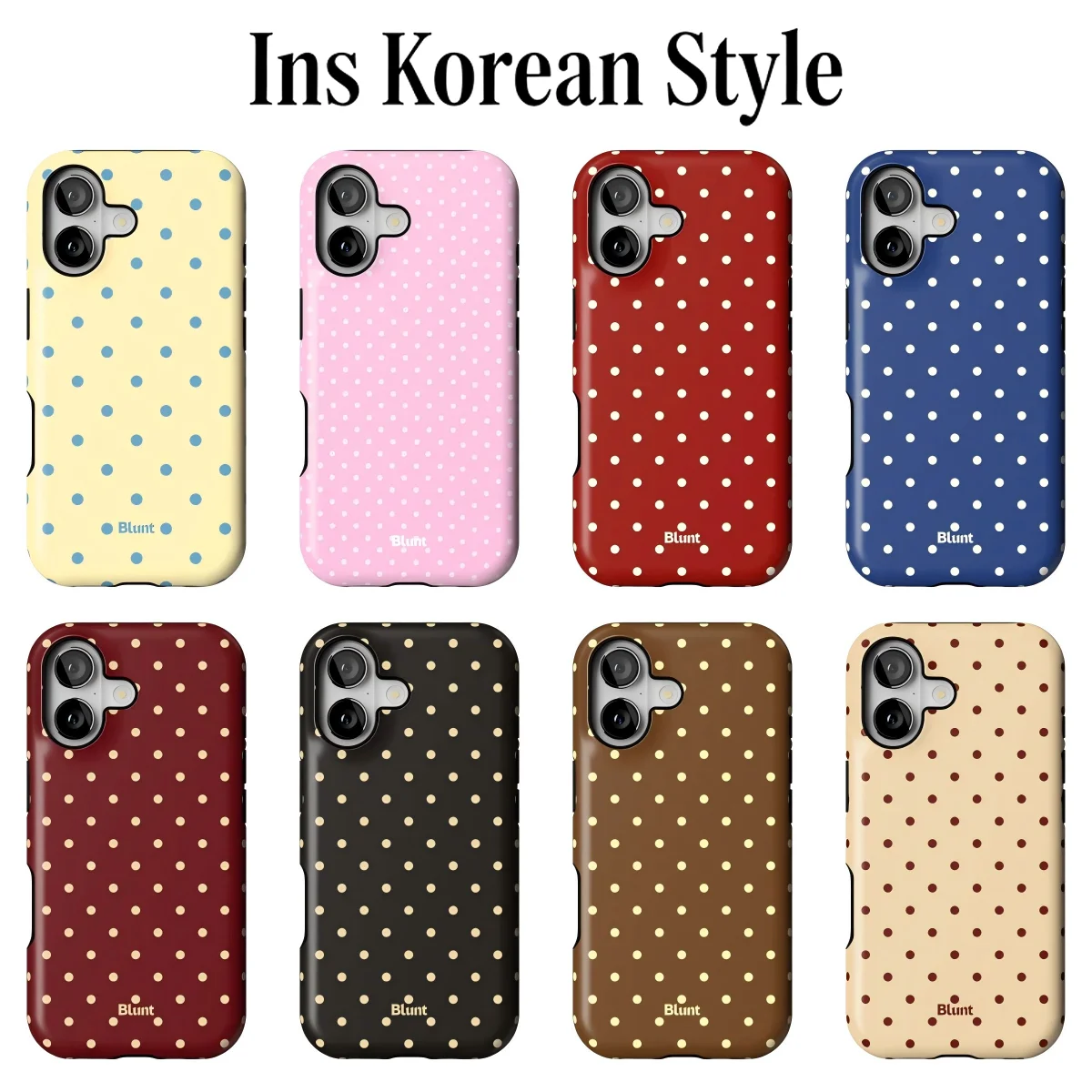 Luxury Clmj Polka Dot Y2K Phone Case for Samsung Galaxy S23 S24 S25 S26 FE Plus Ultra Edge 4G 5G Luxury Double-layer Back Cover