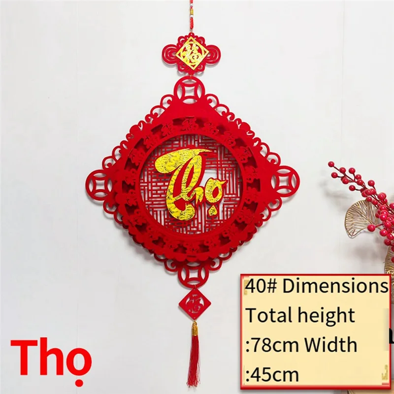 TFORU-الصينية القمرية السنة الجديدة ديكور 2024 فيتنام مهرجان الربيع قلادة معلقة الصينية عقدة قلادة المنزل Tet الديكور 3 سهلة