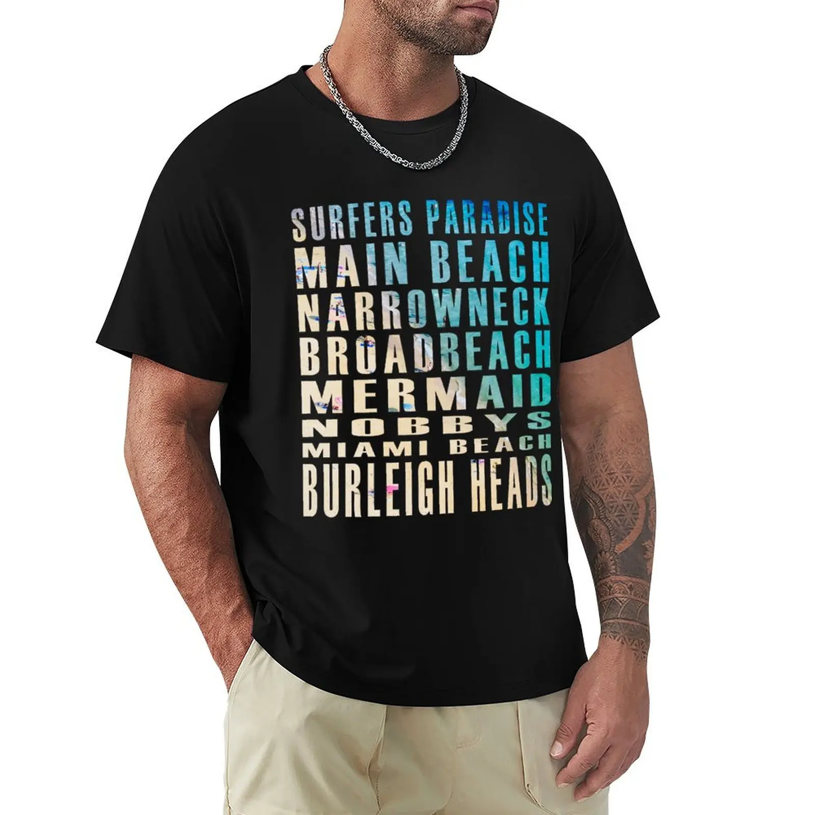 

Gold Coast Beaches Surfers Paradise,Main Beach, Narrowneck, Broadbeach, Mermaid, Nobbys,Miami,Burleigh Heads T-Shirt