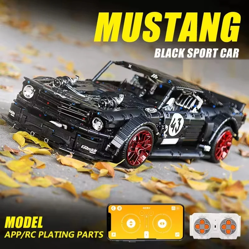 MOULD KING High-Tech Power Champions Mustang V2 Rcaing Car Model 13108S Hoonicorn Building Block Brick Children MOC Toys Gifts