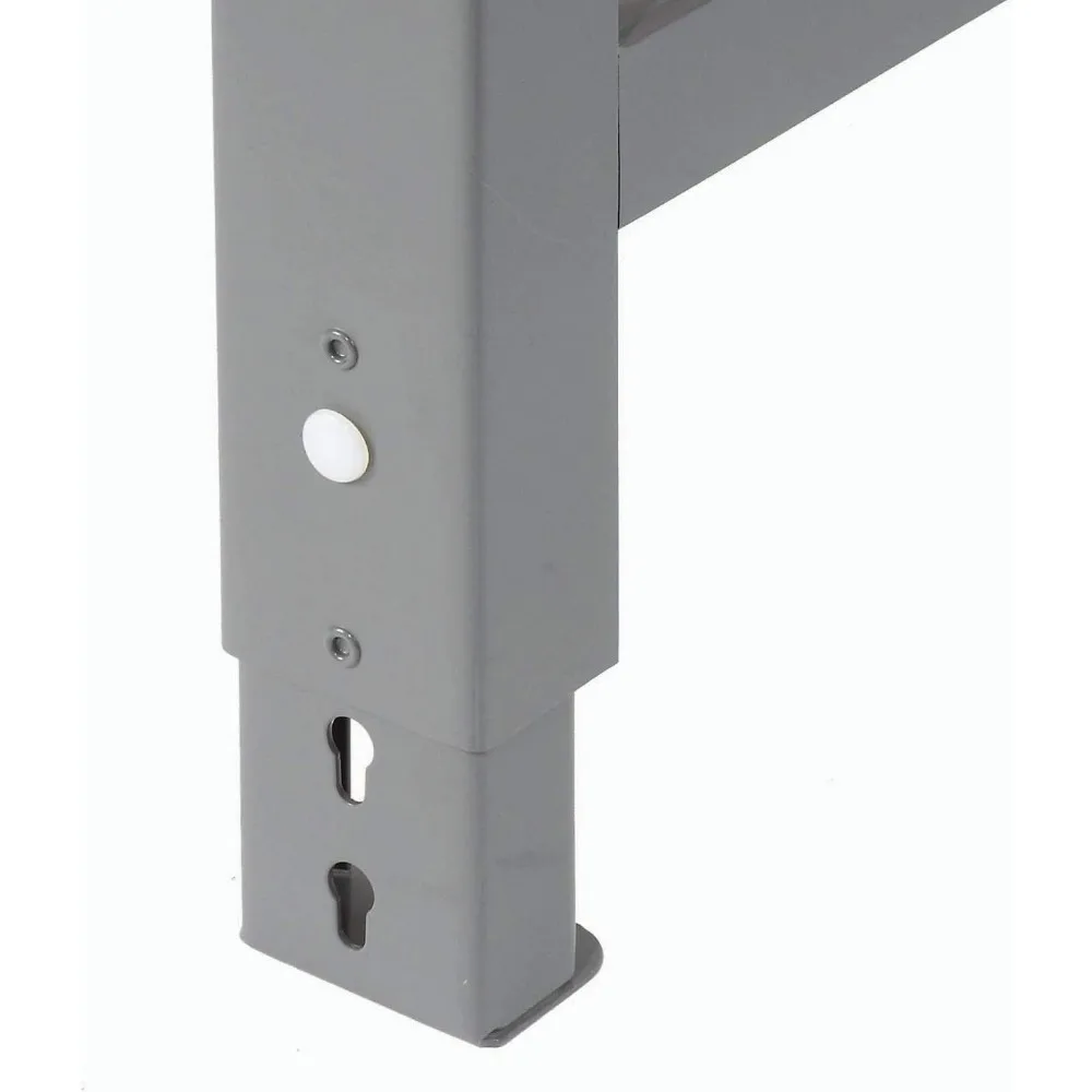 Adjustable Height Maple Butcher Block Square Edge Work Bench, Base plate allows for floor anchoring 60" W X 30" D, 1 3/4" Top