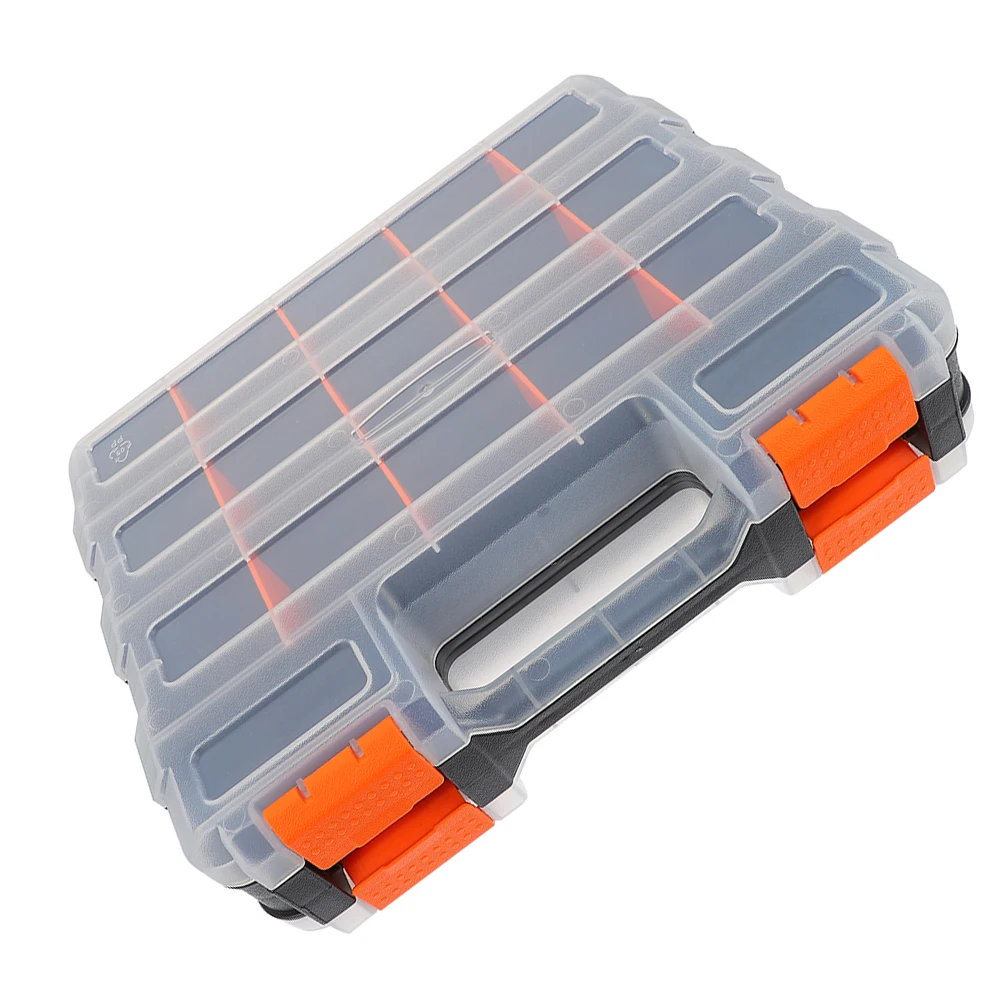 Caja de accesorios de herramientas con tapa transparente, organizador de almacenamiento de plástico pequeño reutilizable con divisores para cuentas, tornillos, componentes electrónicos