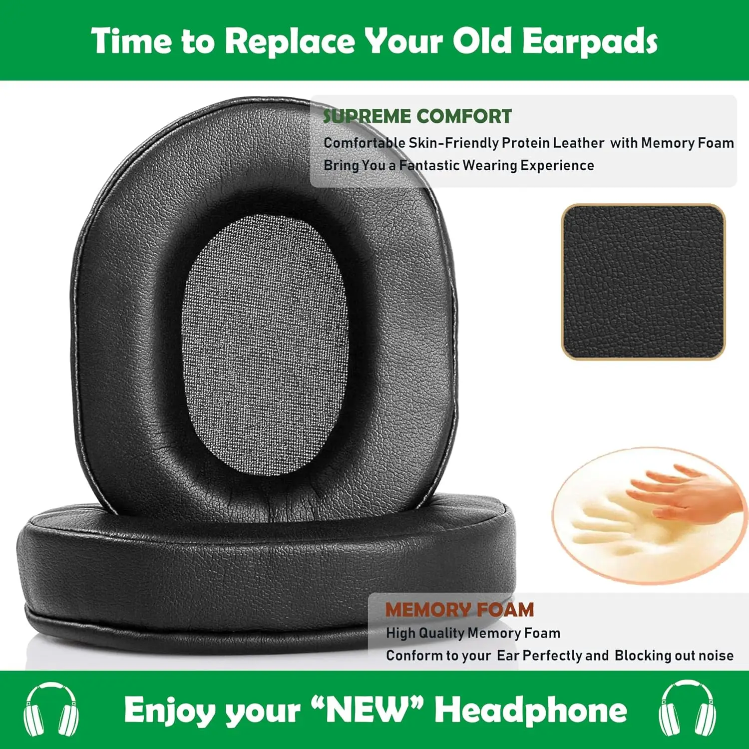 HT280 Premium Replacement Earpads Cushions Compatible with Avantree HT280 Wireless Headphones Ear Pads with Softer Protein