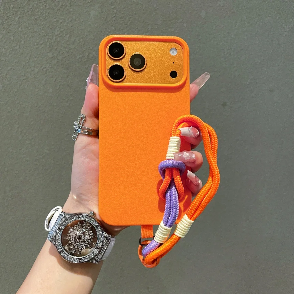 INS Shockproof Candy Lanyard Case For iPhone 17 16 15 14 Pro Max 14 15 16 Plus 17Air Pro Korean Strap Soft TPU Anti-Fall Cover