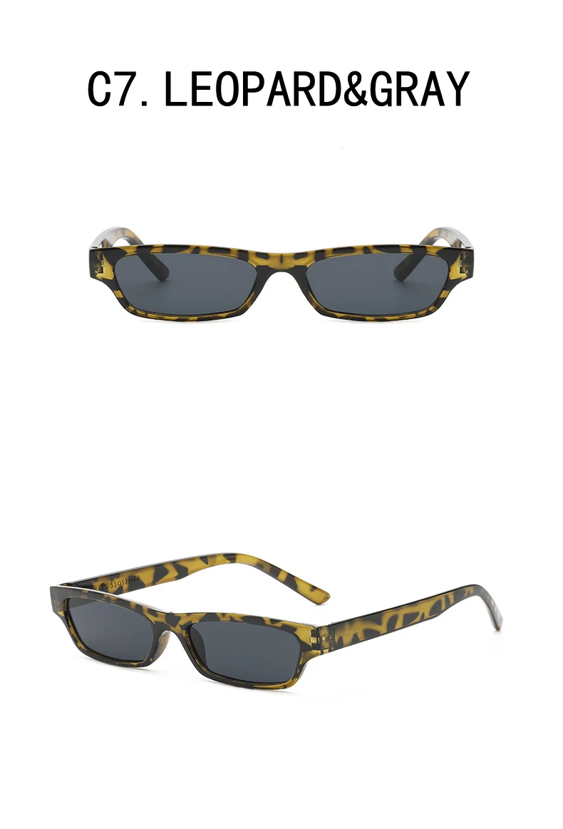 Kleine Rechteck Sonnenbrille Frauen Neue Retro Quadrat Schmale Rahmen Sonnenbrille Trendy Vintage Streetwear Brillen UV400 – Detail 12