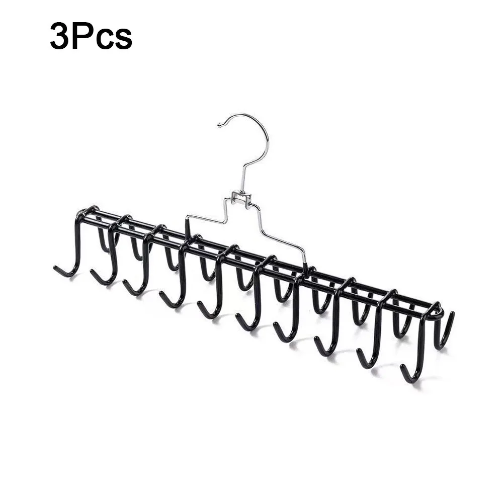 

3Pcs Stainless Steel Suspender Hanger Space Saving Anti-slip Underwear Vest Storage Hanger 360 Degrees Rotating with 20 Hooks
