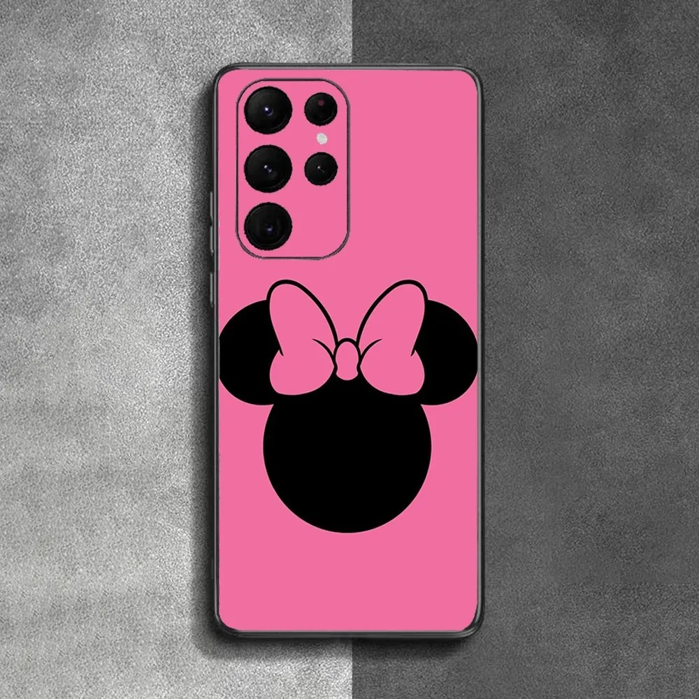 Cute M-Minnie Phone Case For Samsung Galaxy A52 A12 A51 S21 Edge S22ULTRA S23 S20LITE Plus Ultra Black Cover