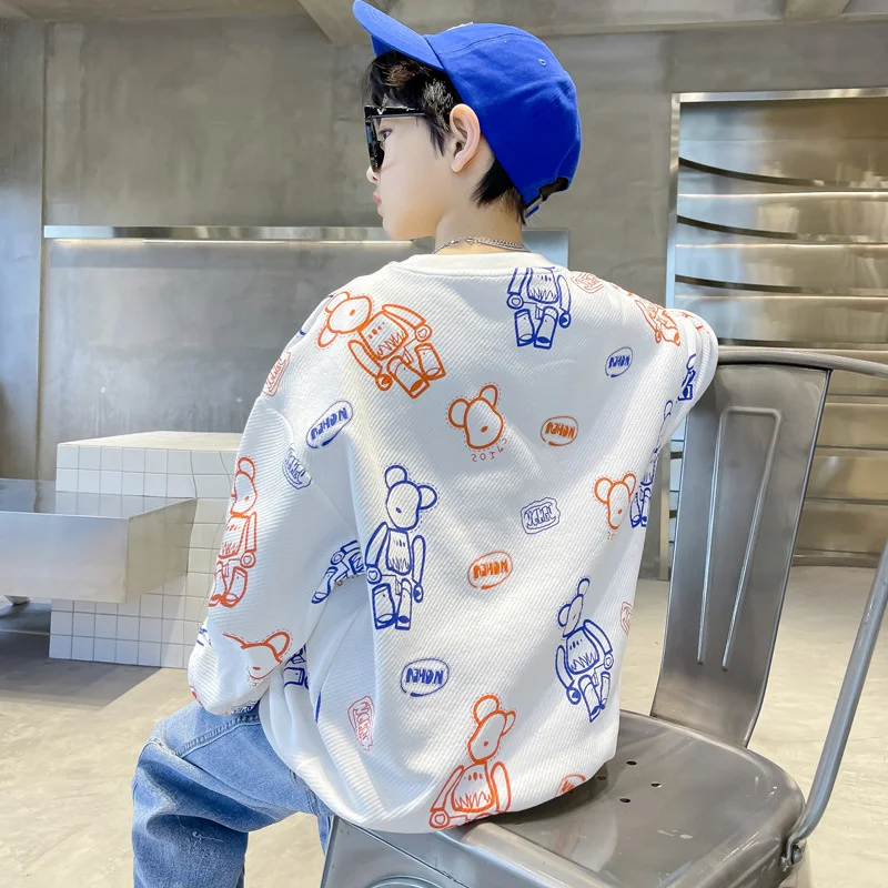 

Boys Hoodies Sweatshirts Cotton Tops Outwear 2024 Bear Spring Autumn Kids Christmas Gift Teenagers Children's Clothing