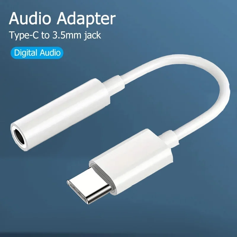 5pcs Type-C to 3.5mm Jack Audio Adapter Cable 3.5mm to Type C Adapter For PC Laptop Xiaomi Huawei Honor Wired Headset Conversion