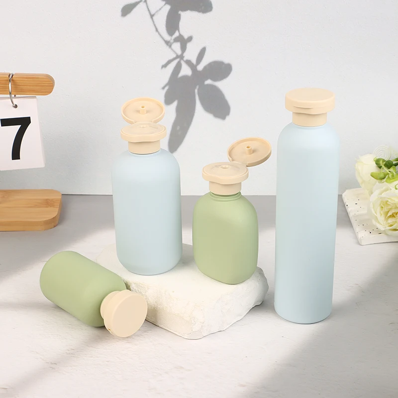 1PCS 100ML-500ML Avocado Green Plastic Shampoo Shower Gel Foaming Soap Dispensers Refillable Bottles Flip Lotion Bottles