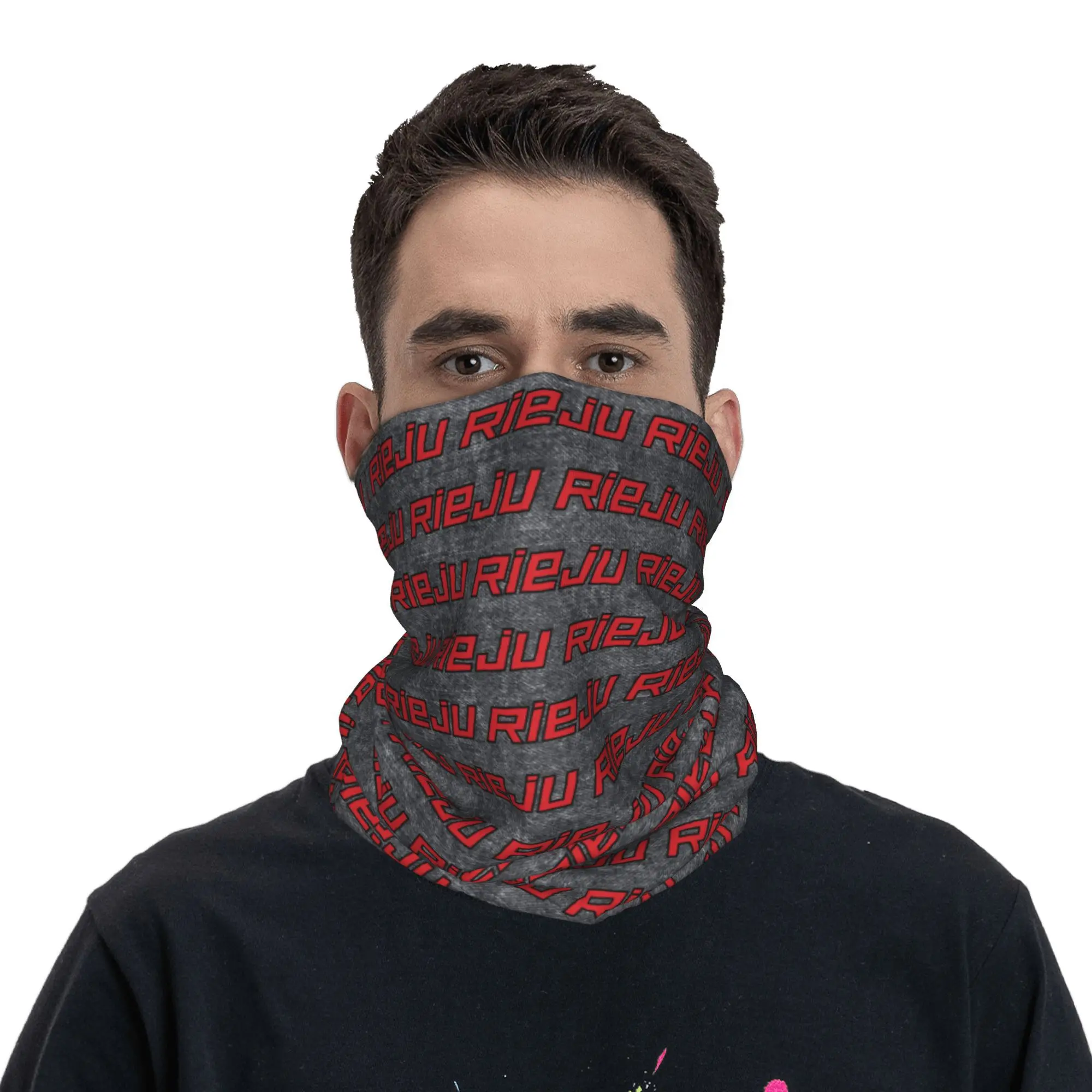 Personalizado gris R-Riejus Logo Bandana cuello polaina a prueba de viento cara bufanda cubierta mujeres hombres diadema tubo pasamontañas