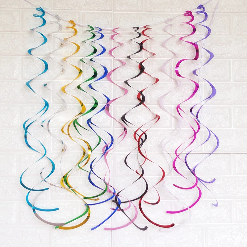 Party Spiral Garland Ceiling Decoration Swirls Blowing in the Wind Birthday, Wedding, Graduation Party