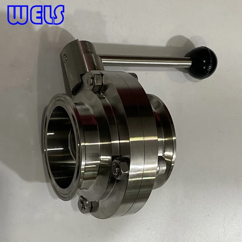 Stainless Steel 304 316 Tri Clamp Manual Sanitary Butterfly Valve With Different Types of Handle