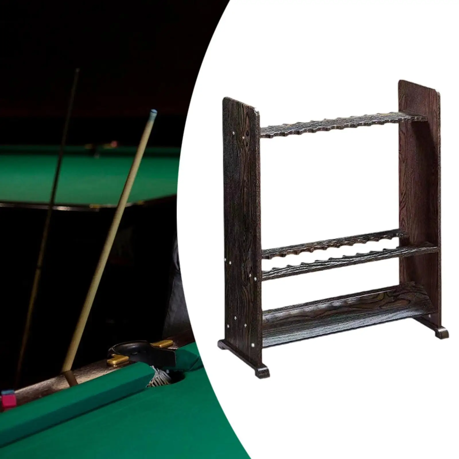 

Pool Cue Holder Pool Table Accessories Nonslip Convenient Snooker Rod Rack Billiard Pool Cue Rack for Playroom Bar Game Room