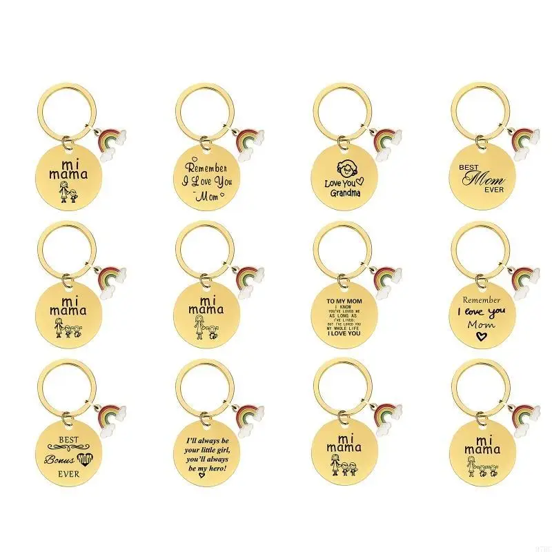

97BC Lettering Ring Round for Key Tag Backpack Handbag Pendant Son Daughter Warmly Gi