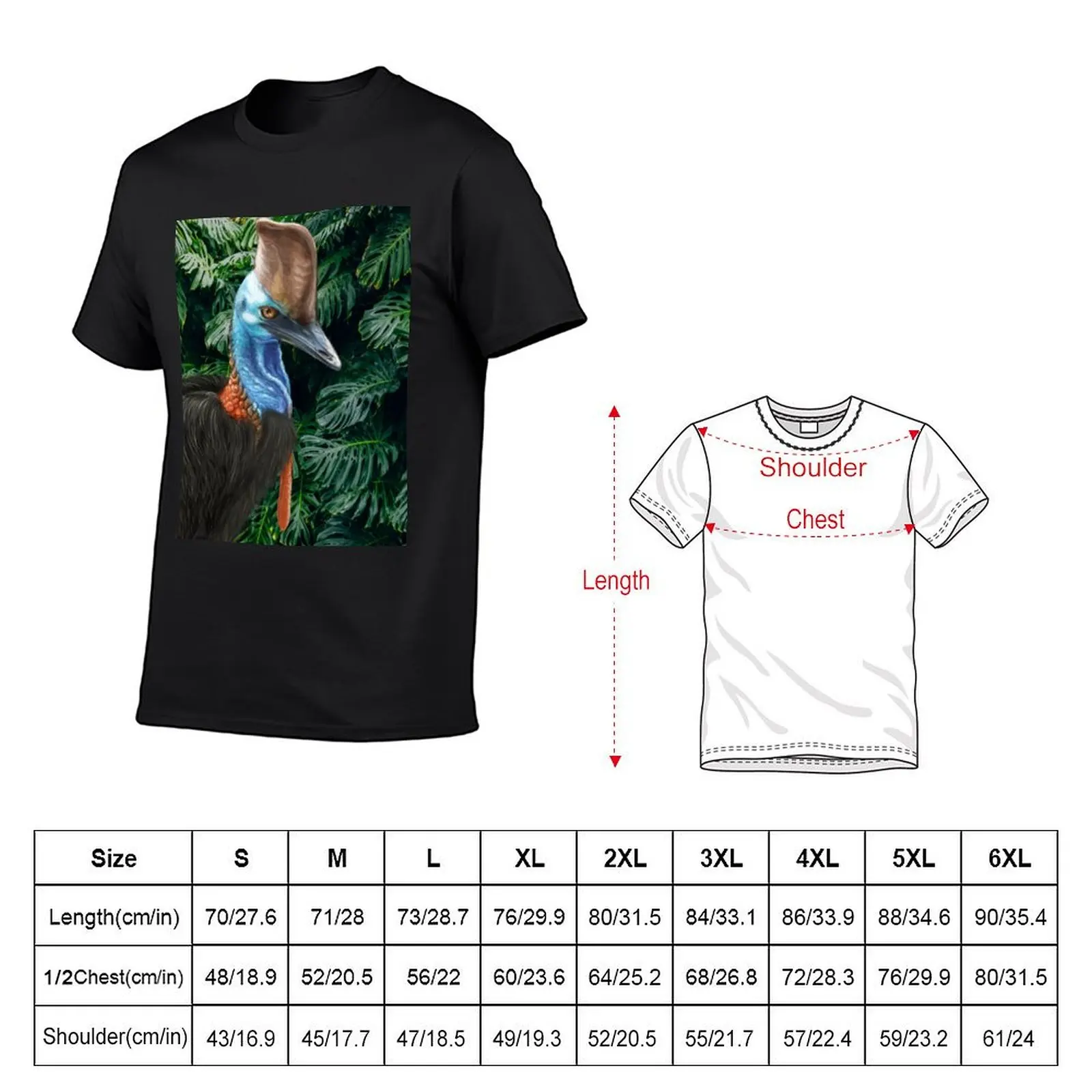 Jungle Cassowary - by Nadya Neklioudova T-shirt oversizeds korean fashion fitted t shirts for men