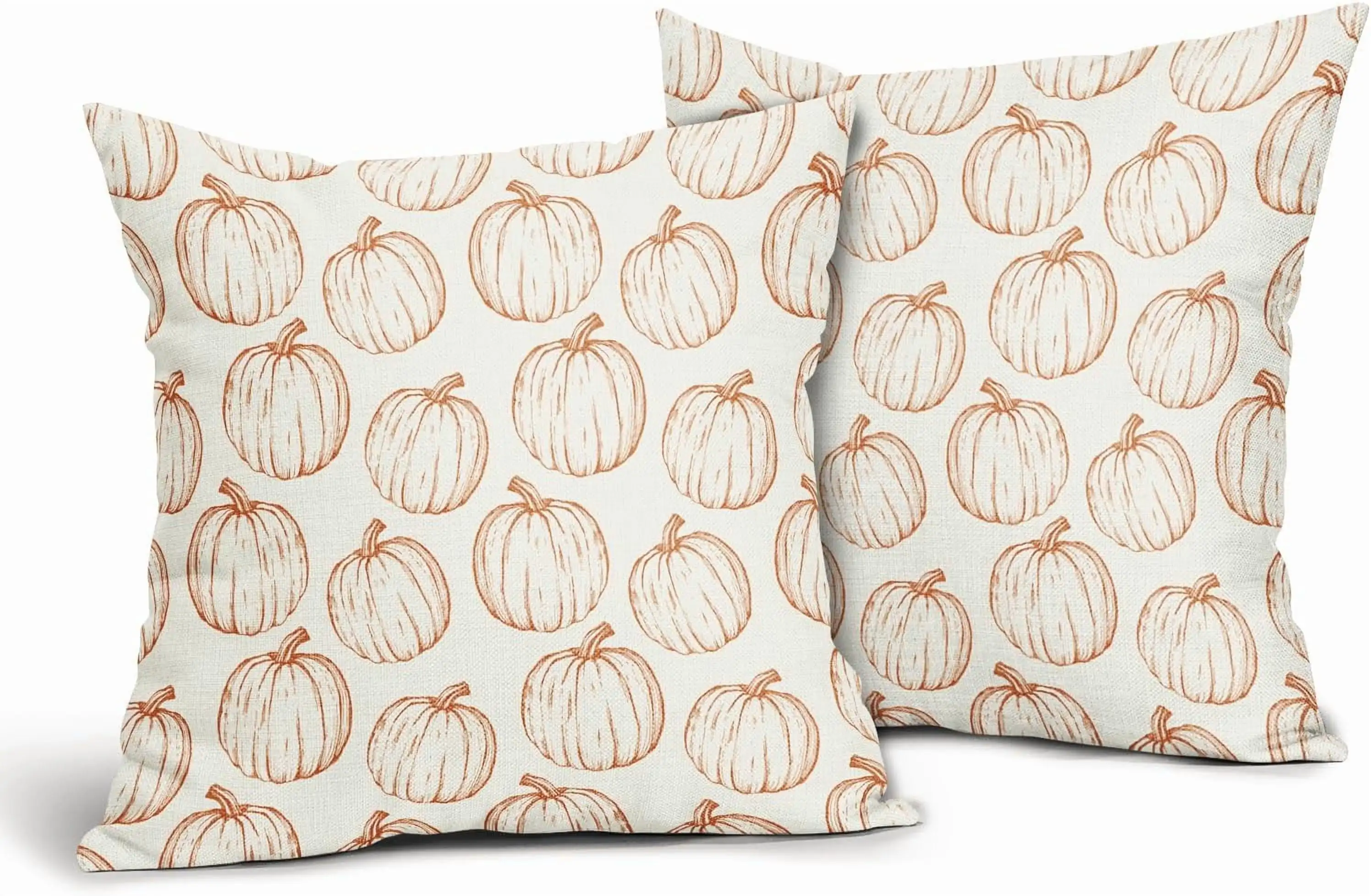 Fall Pillow Covers 20x20 Set of 2 Decorations Orange Pumpkin Throw Pillow Covers Decorative Thanksgiving Pillow Case