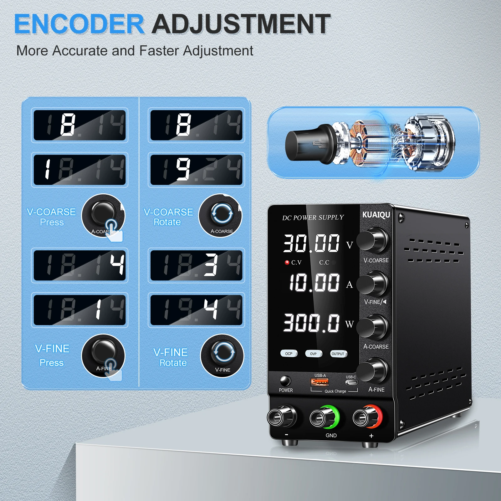 

Регулируемый лабораторный источник питания постоянного тока SPS-C605S 60В 5А 300Вт с защитой от перегрузки по току (OCP), перегрузки по напряжению (OVP) и короткого замыкания, 48В