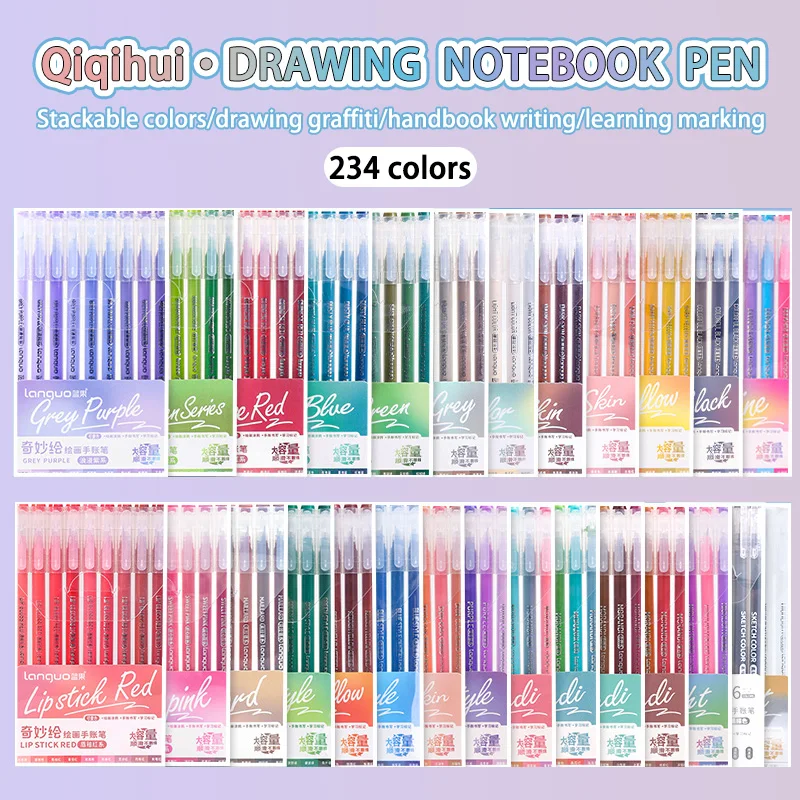 Languo 27-207 Farben eines Satz Zeichnungshandbuch Stifte Student DIY Graffiti Mehrfarbiger Gelstift Schreibmarker Schreibwaren – Detail 1