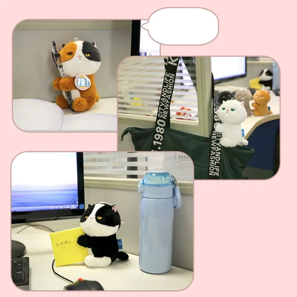 Kawaii morbido cartone animato clip bambola giocattolo peluche ripiene giocattoli animale gatto peluche ciondolo cartone animato portachiavi portachiavi bambini