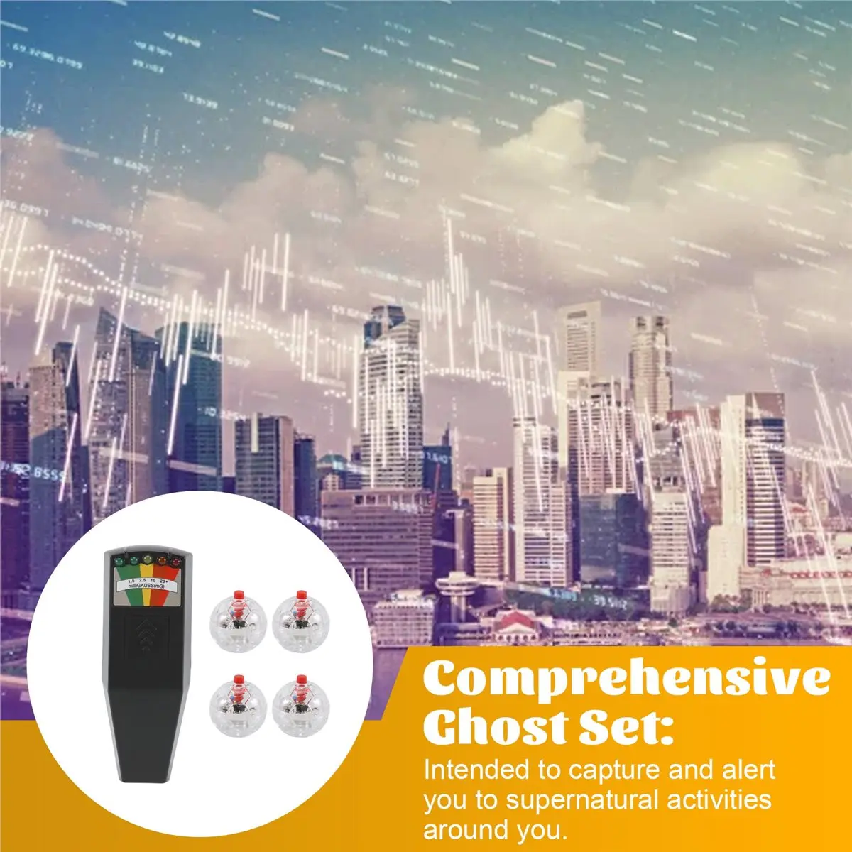 high-quality-measuring-tools-ghost-equipment-kit-emf-meter-and-4-pcs-motion-light-up-cat-balls-in-stock