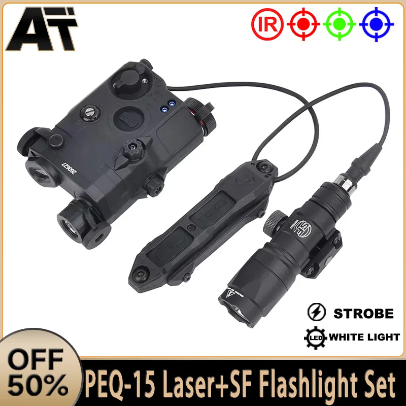 

WADSN PEQ-15 Equipments IR Red Green Blue Powerful Laser Dot Aiming Surefir M600 M600C Airsoft Flashlight Dual Control Switch