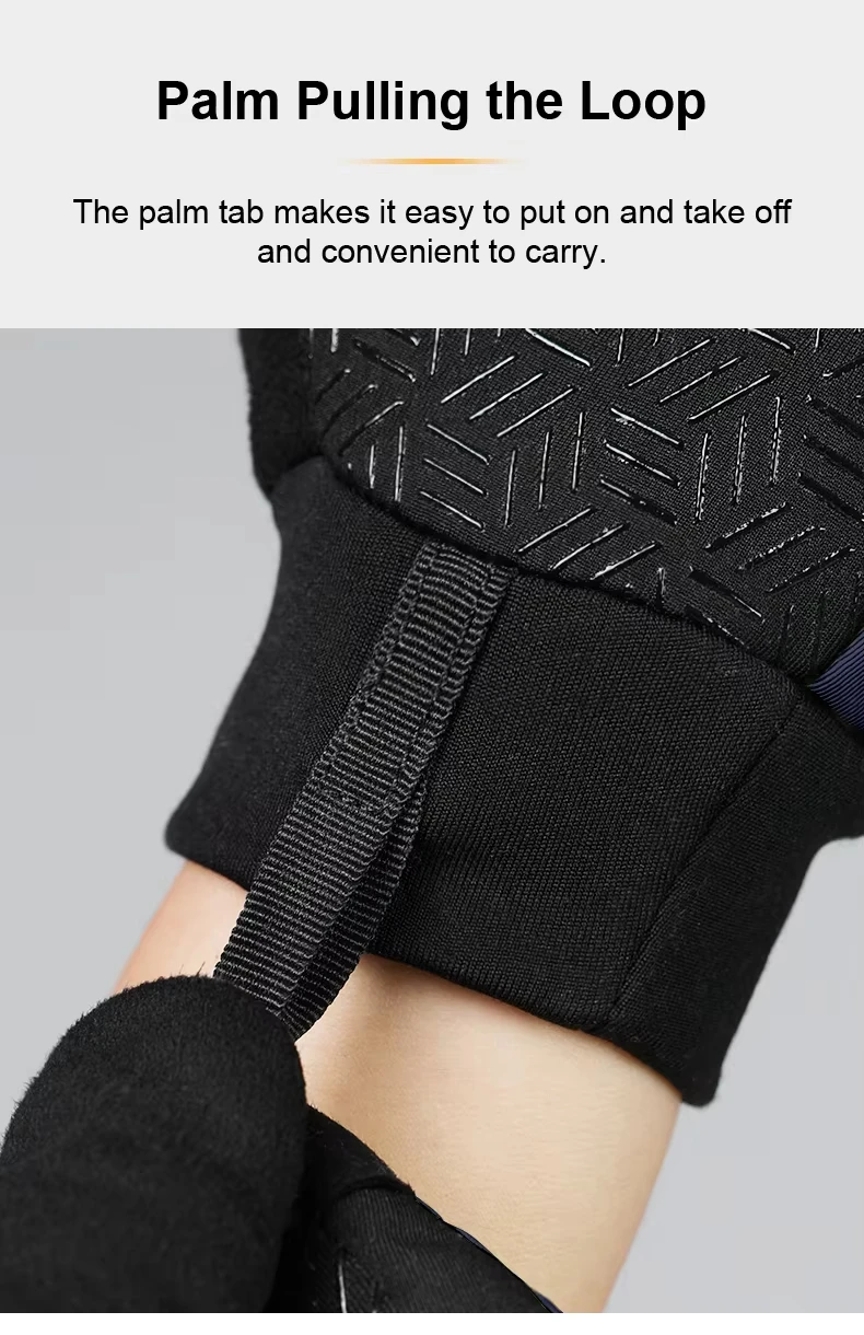 INBIKE Winddichte Fleece-Herren-Fahrradhandschuhe, warm, Vollfinger-Touchscreen, stoßdämpfend, rutschfest, lange Finger, Rennrad – Detail 7