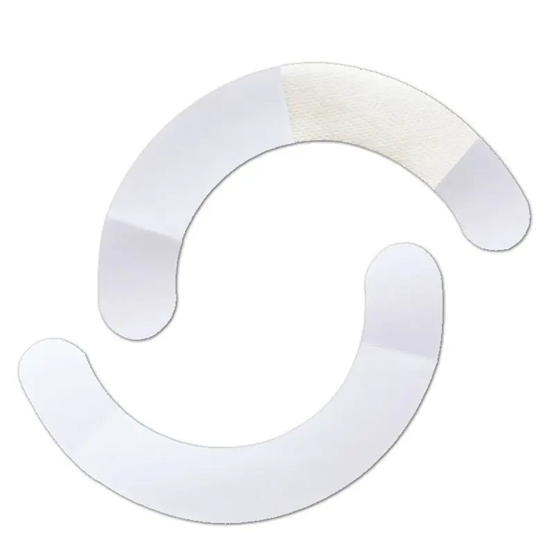 20PCS/Set Elastic Barrier Strips, Ostomy Supplies, Half Ring with Skin Glue, Hydrocolloid Skin Extender Strips for Colostomy Bag