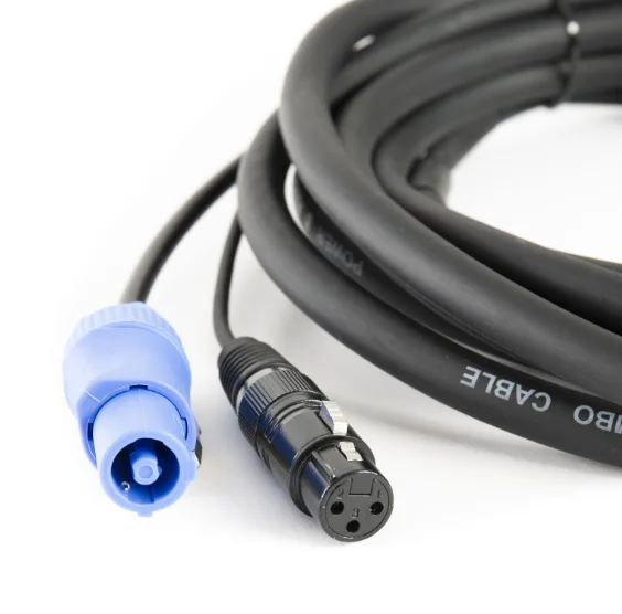 قوة الصوت إشارة الهجين كومبو كابل 3C X 2.5 مللي متر DMX كابل إلى 3 دبوس Powercon سلك الطاقة تمديد الحبل لإضاءة المسرح Led