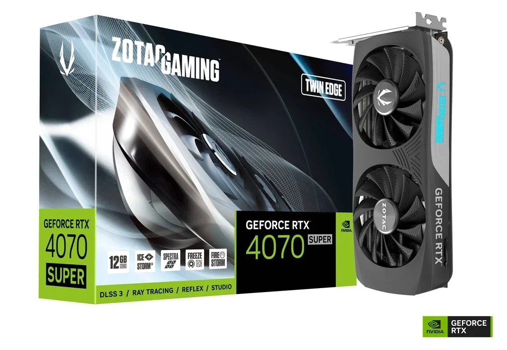 New Arrival ZOTAC GAMING RTX 4070 SUPER Twin Edge 12GB GDDR6X Graphics Card for Desktop Building