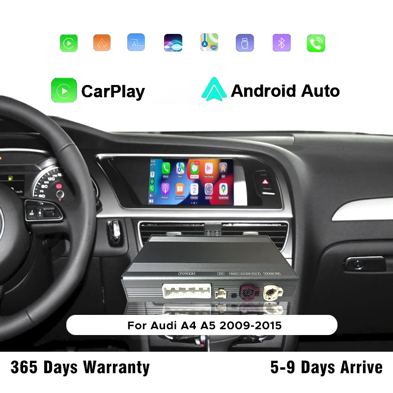 

Wireless CarPlay Interface For Audi A4 A5 2008-2016 Android Auto Car DVD Player Mirror Link AirPlay Navigation Plug and Play